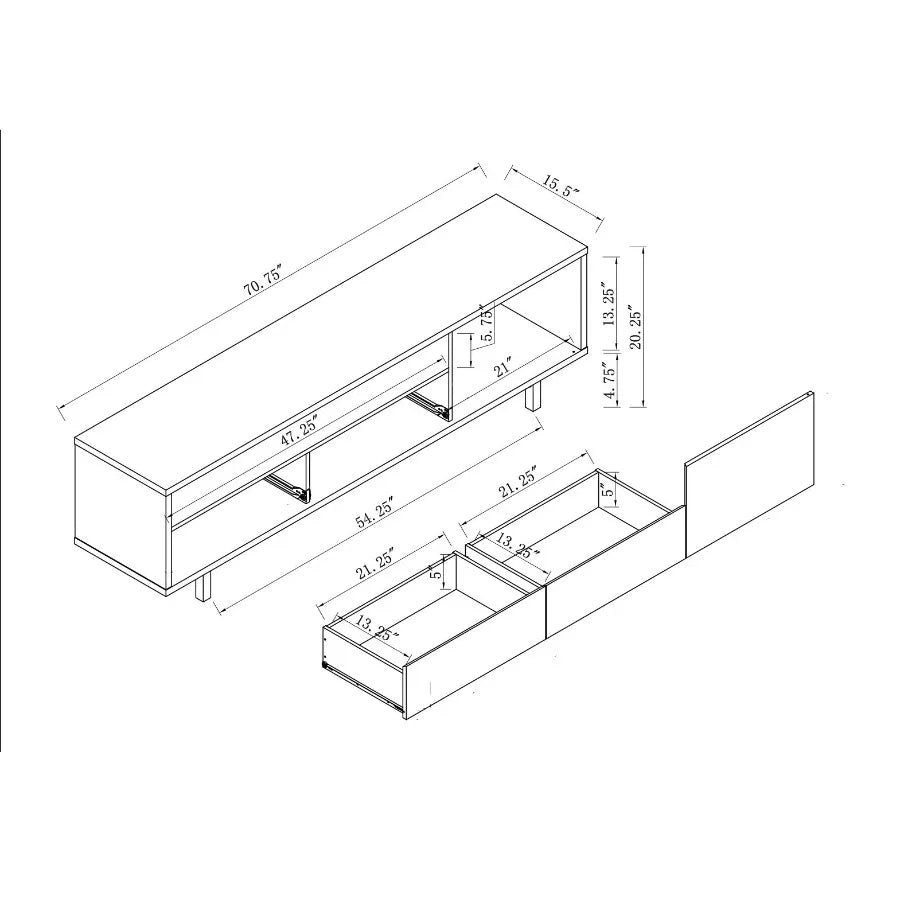 TV Stand TV Cabinet Media Stand Media Cabinet Black Distressed Grey Dark Taupe Two drawers One door 72 Long