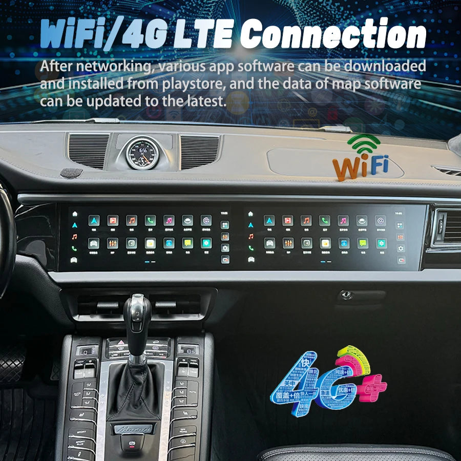 12.3inch Dual Android Screen For Porsche Macan 2011-2017 8G+256GB 2din Car GPS Multimedia Video Player  Radio Head Unit Carplay