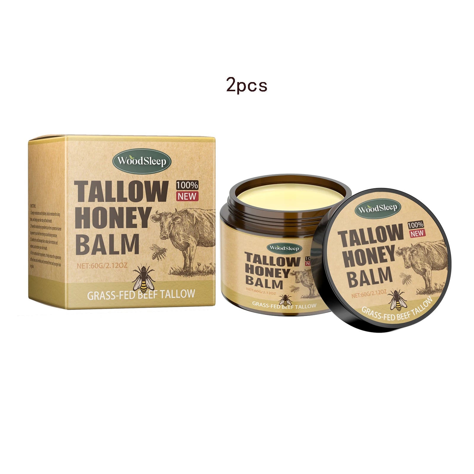Beef Tallow Honey Moisturizer Nourishing Hydrating Brightening Face Skin Rejuvenation Korean Cosmetics