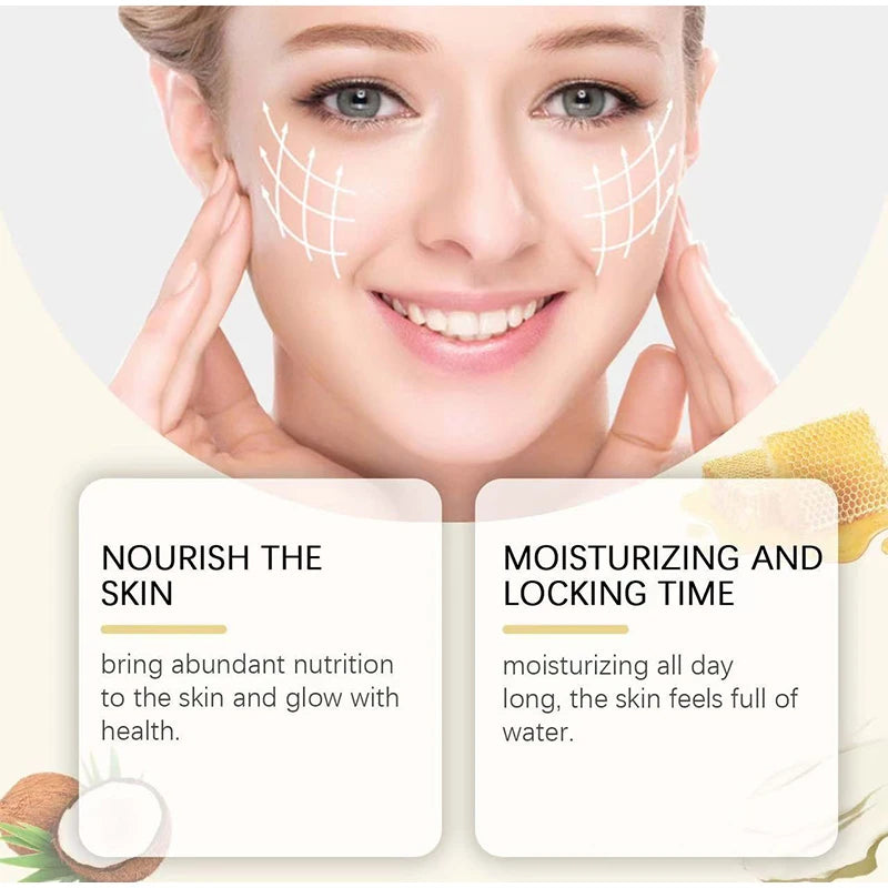 Honey Moisturizing Cream Soothes Delicate Skin Lasting Whiten Nourishes Hydration Anti-wrinkle Moisturizing Facial Essence Cream