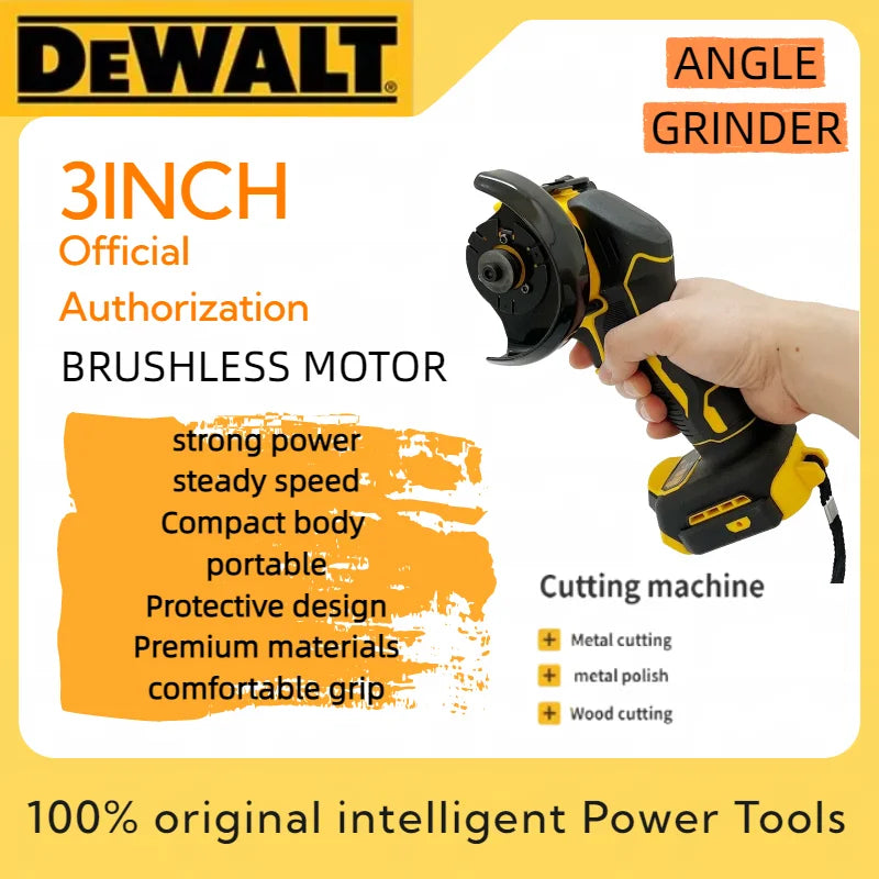 DeWALT Cordless Angle Grinder 3 Inch Mini Polishing Grinding Machine Electric Cutting Power Tools Efficiency Longer Lifespan