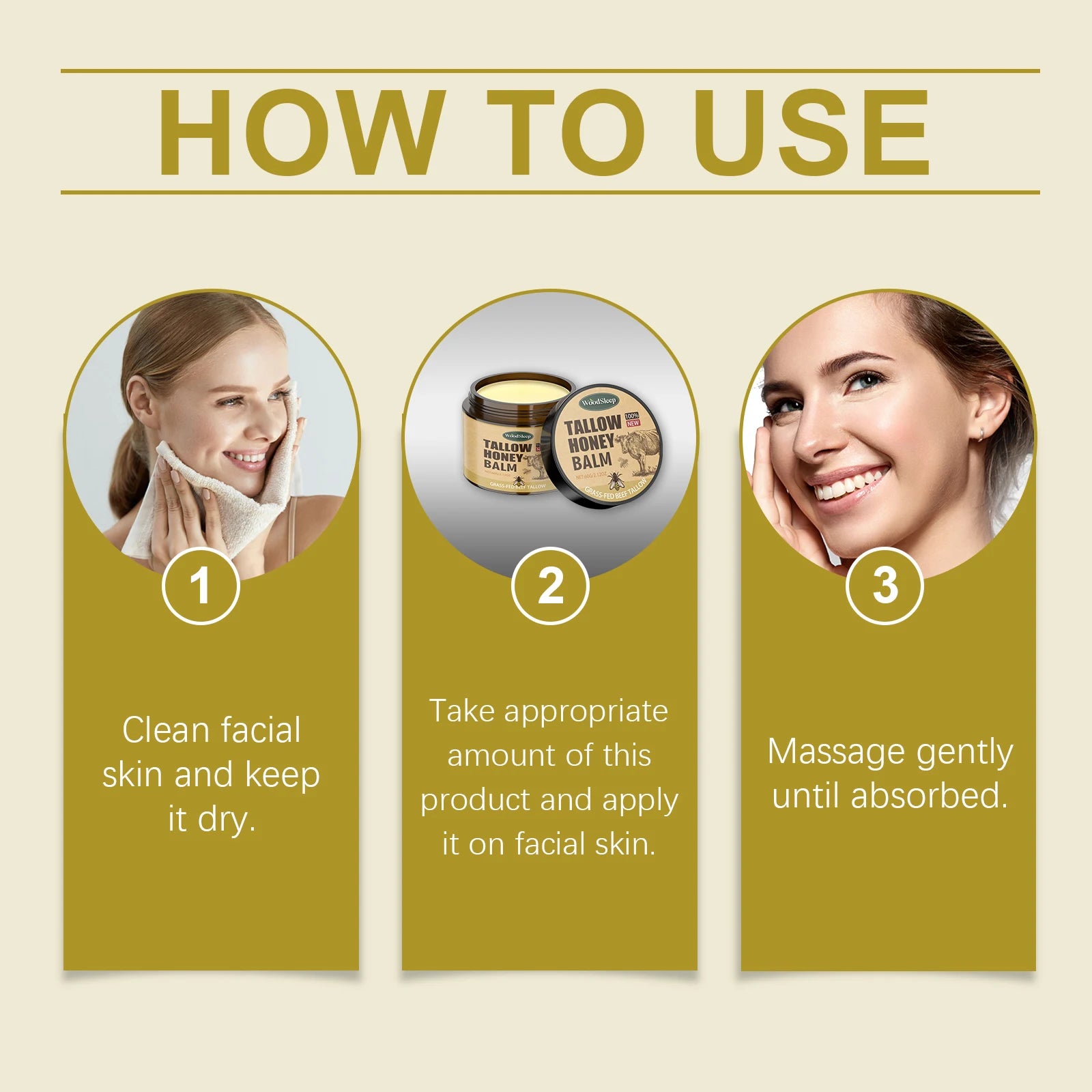 Beef Tallow Honey Moisturizer Nourishing Hydrating Brightening Face Skin Rejuvenation Korean Cosmetics