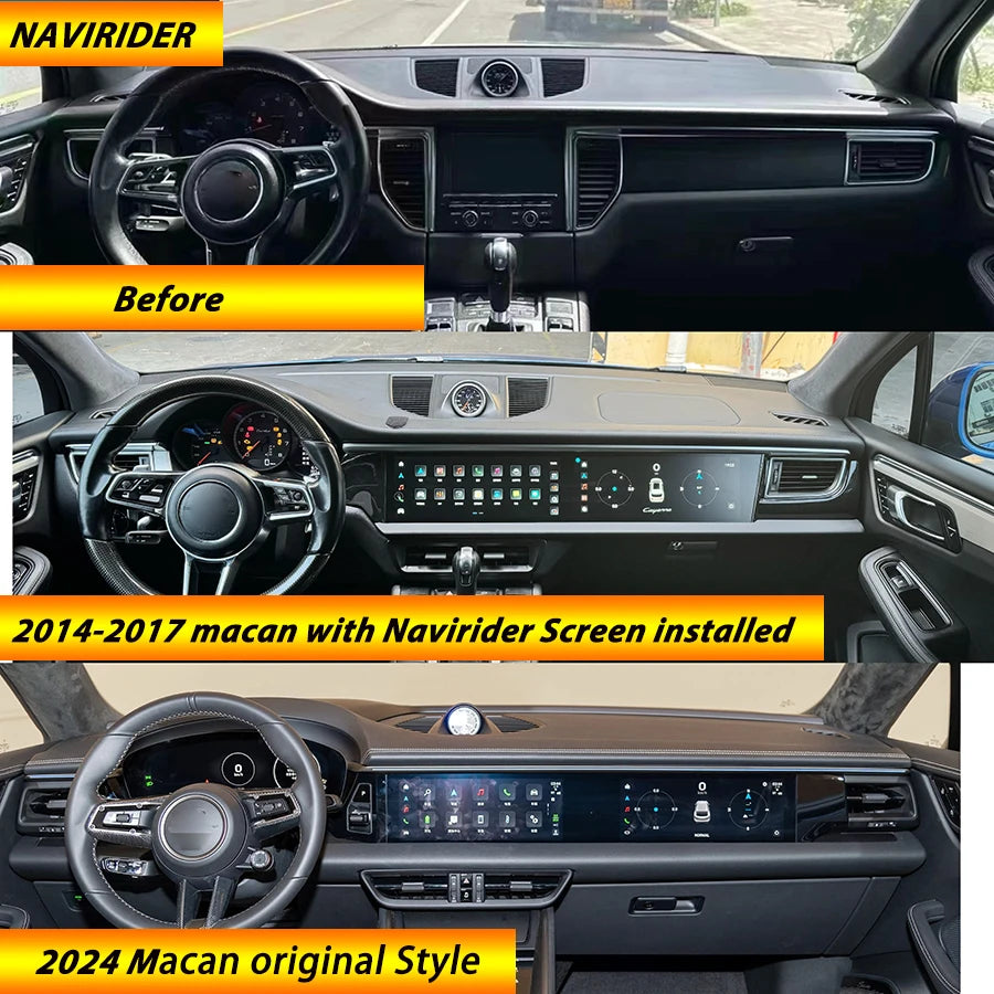 12.3inch Dual Android Screen For Porsche Macan 2011-2017 8G+256GB 2din Car GPS Multimedia Video Player  Radio Head Unit Carplay