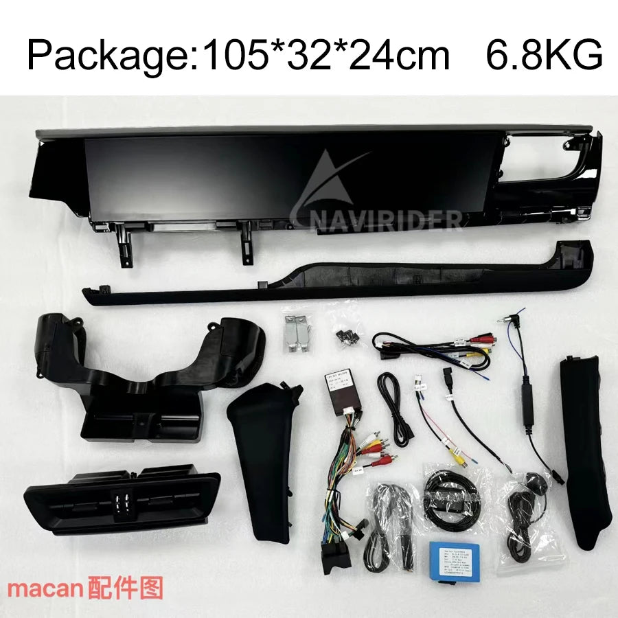 12.3inch Dual Android Screen For Porsche Macan 2011-2017 8G+256GB 2din Car GPS Multimedia Video Player  Radio Head Unit Carplay