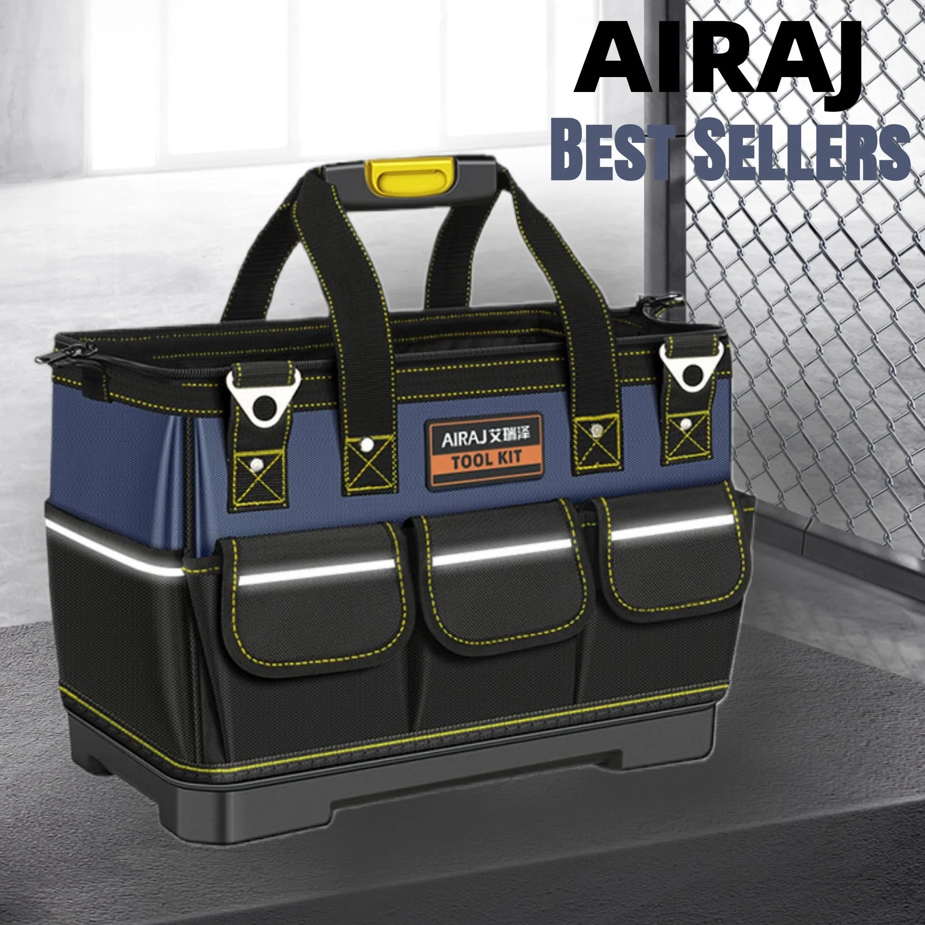AIRAJ Tool Bag Electrician Instrumentation Work Bag Organizer Wrench Set Storage Tool Bags Professional Heavy Duty Tool Bag Belt